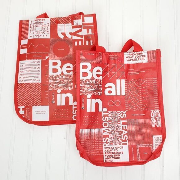 Lululemon Reusable Shopping Bag Red Small - Picture 3 of 5
